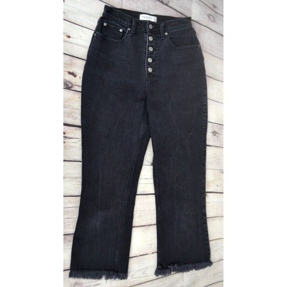 ABERCROMBIE & FITCH Women's Curve Love Ultra High Rise Jeans SIZE 25 Black - Picture 6 of 8